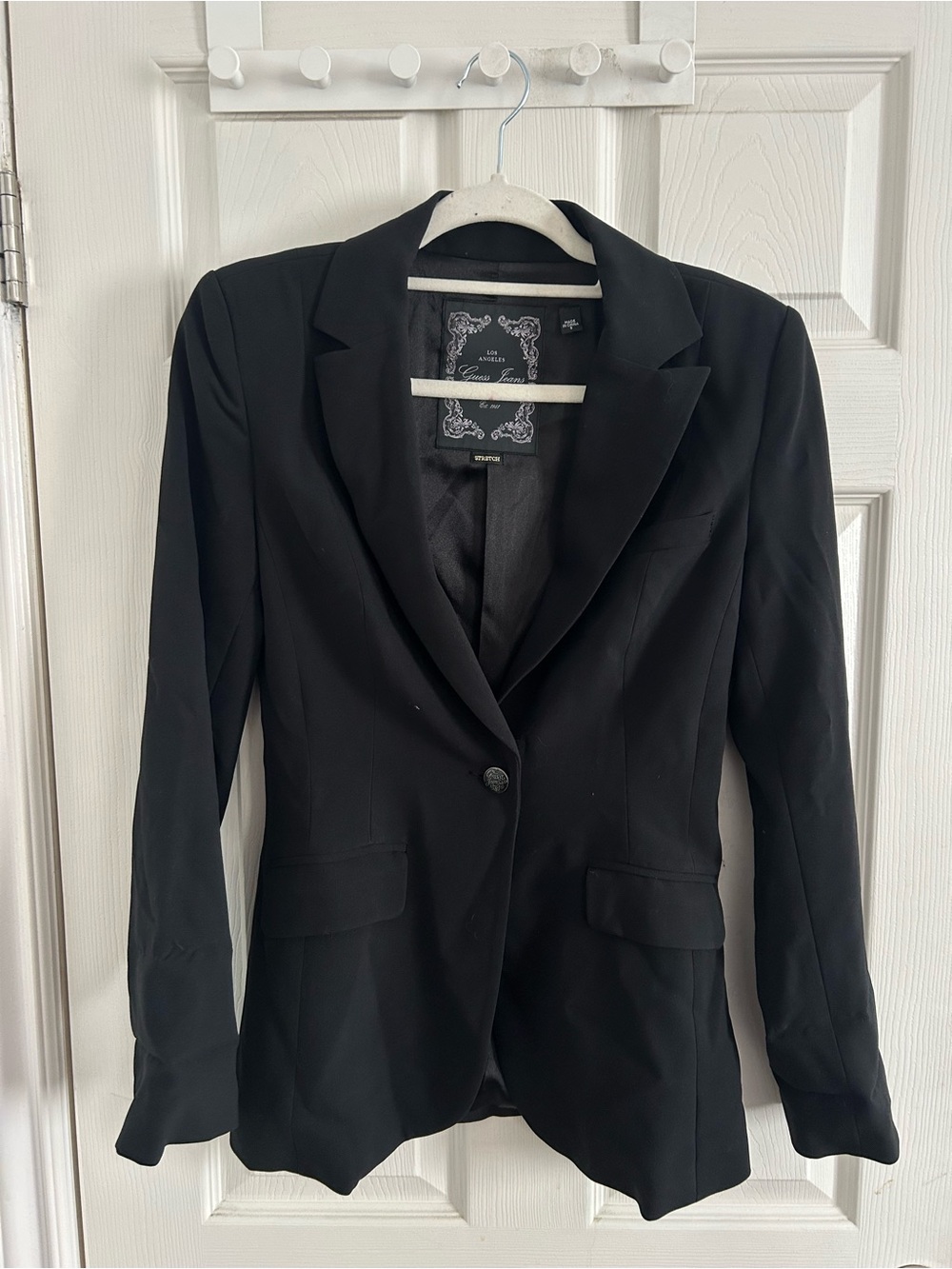Guess Black Single-Button Boyfriend Blazer
